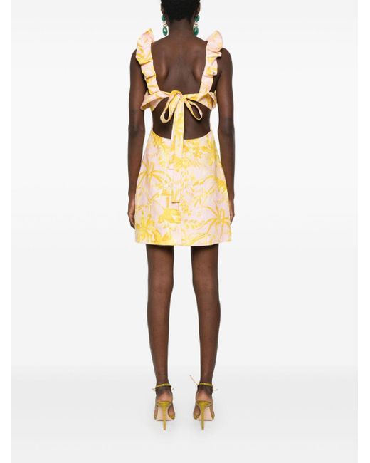 Zimmermann Yellow Golden Ruffle Mini Dress