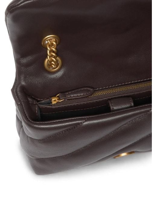 Pinko Gray Quilted Love Birds Cross Body Bag