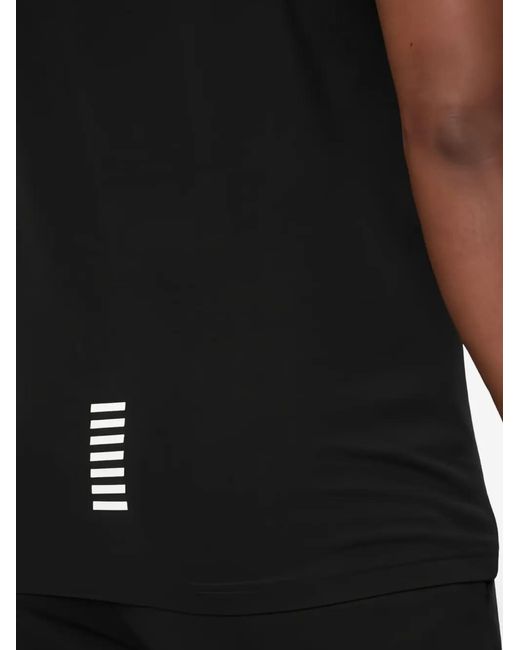 EA7 Black Logo Cotton T-Shirt for men