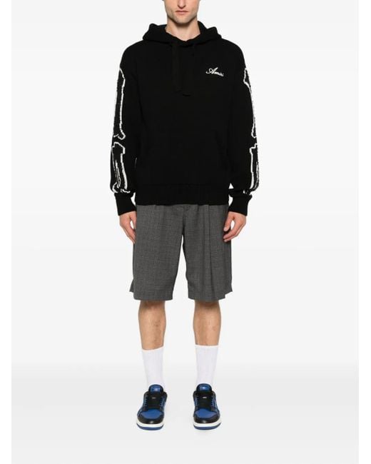 Amiri Black Bone-Print Hoodie for men