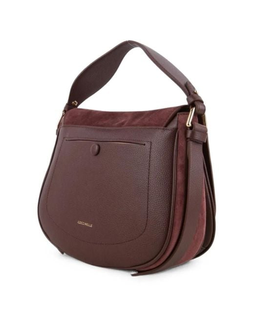 Coccinelle Purple Mavery Suede Leather Crossbody Bag