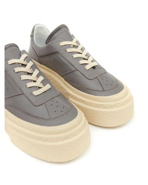 MM6 by Maison Margiela Gray Chunky Sole Gambetta Sneakers With
