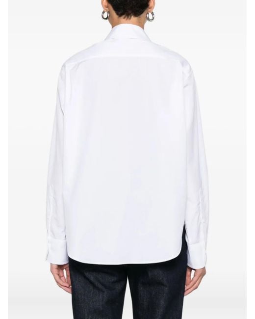 Alexander McQueen White Embellished-Collar Shirt