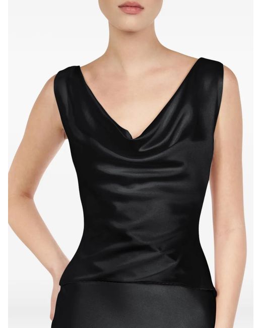 ALEXIA & ANTONIA Black Cowl-Neck Blouse