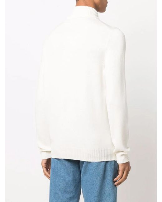 Fileria White Roll Neck Jumper for men