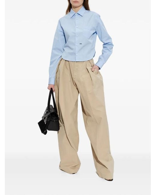 DSquared² Natural Pleated Palazzo Pants