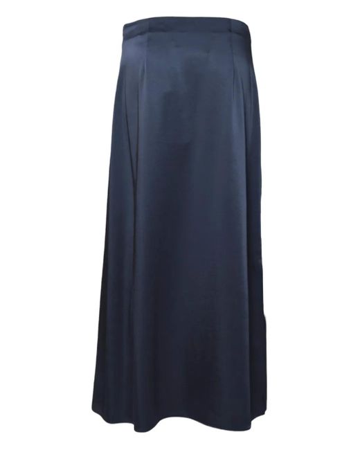 Weekend by Maxmara Blue Satin Midi Skirt