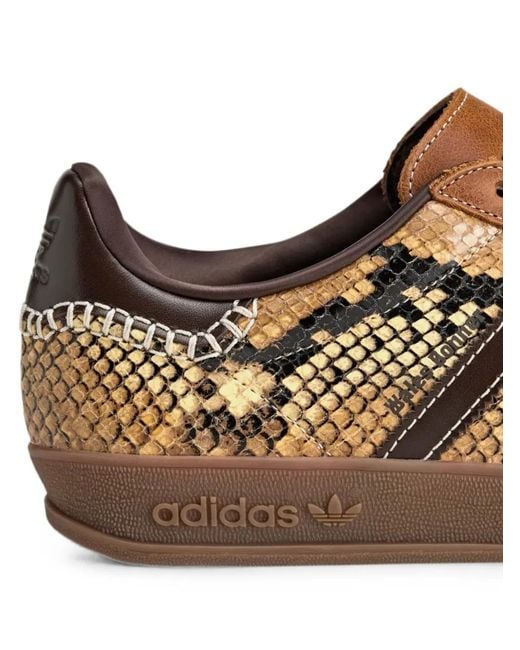Adidas Brown Gazelle Snake-Effect Leather Sneakers