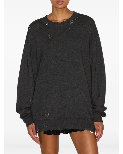 Isabel Marant Gray Ring-Embellished Pullover