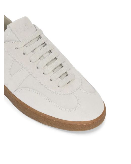 MSGM White Logo-Detail Suede Sneakers