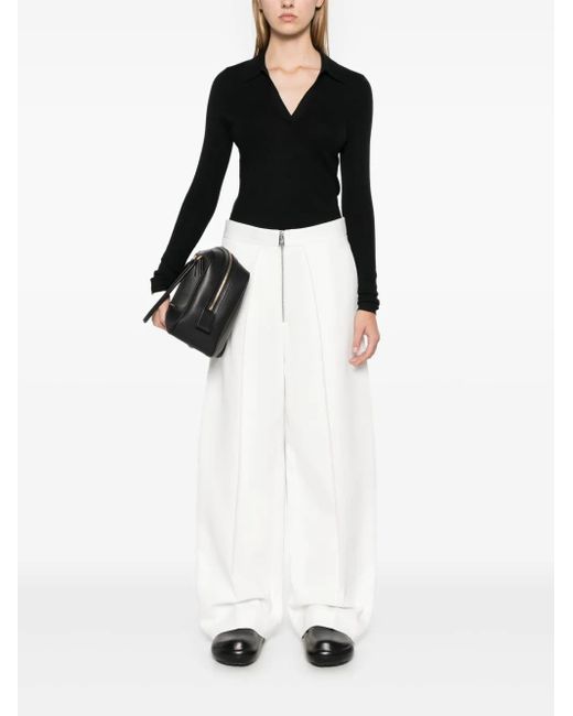 Eric Bompard Black Knitted Polo Top