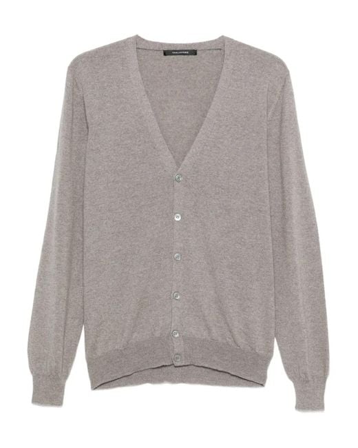 Tagliatore Gray Buttoned Cardigan for men