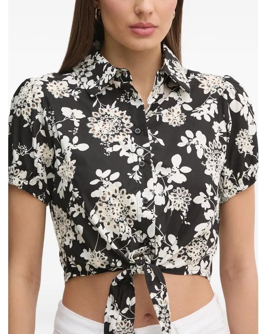 GAUDI Black Floral-Pattern Shirt