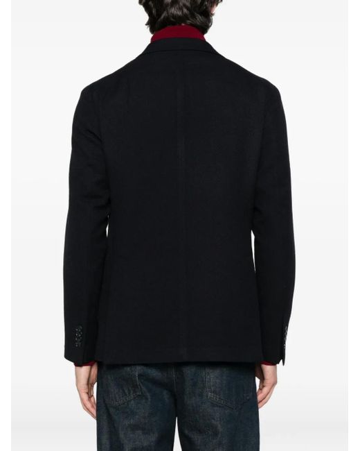 Tagliatore Black Three-Button Wool Blazer for men