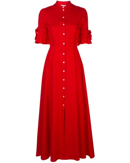 Vestido camisero largo Carolina Herrera de color Red
