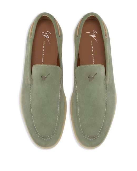 Giuseppe Zanotti Green The Maui Suede Loafers for men