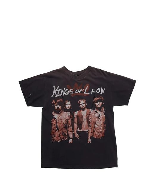HTC Black Studded Graphic-Print T-Shirt