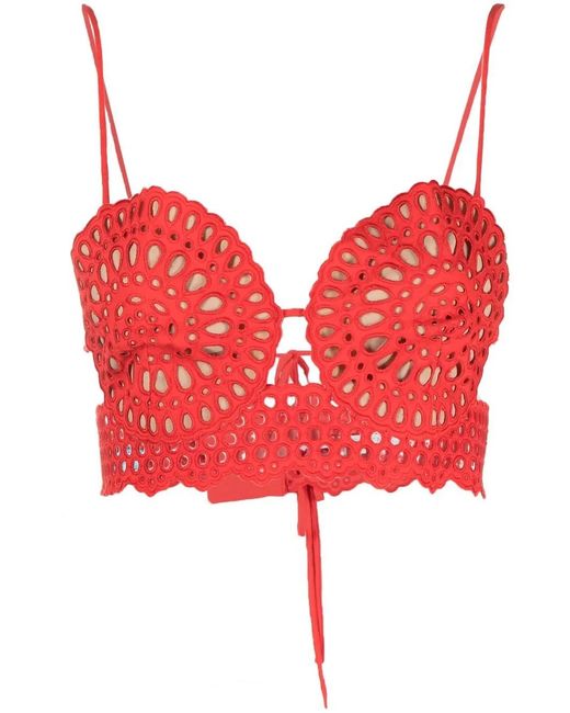 Stella McCartney Red Cut Out-Detail Bralette Top