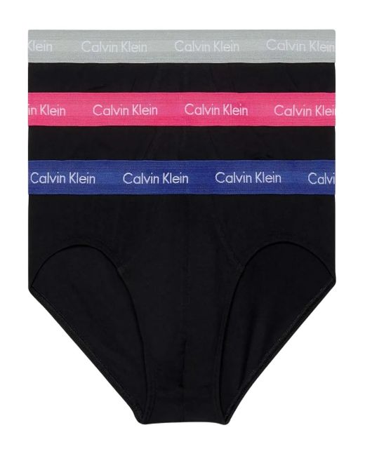 Calvin Klein Black Logo-Waistband Briefs (Pack Of Three) for men