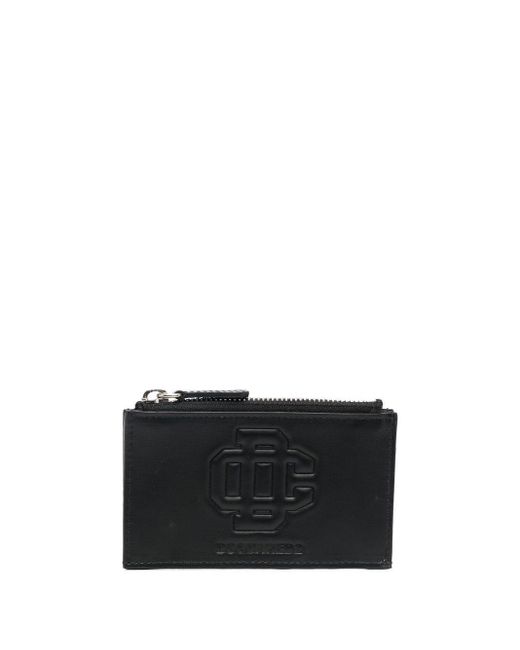 DSquared² Logo-embossed Leather Cardholder in het Black voor heren