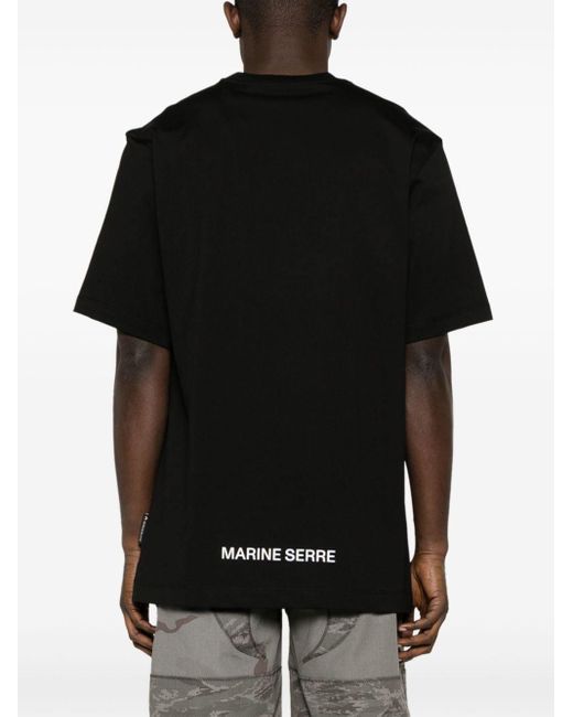 MARINE SERRE Black Heart Beat Organic-cotton T-shirt