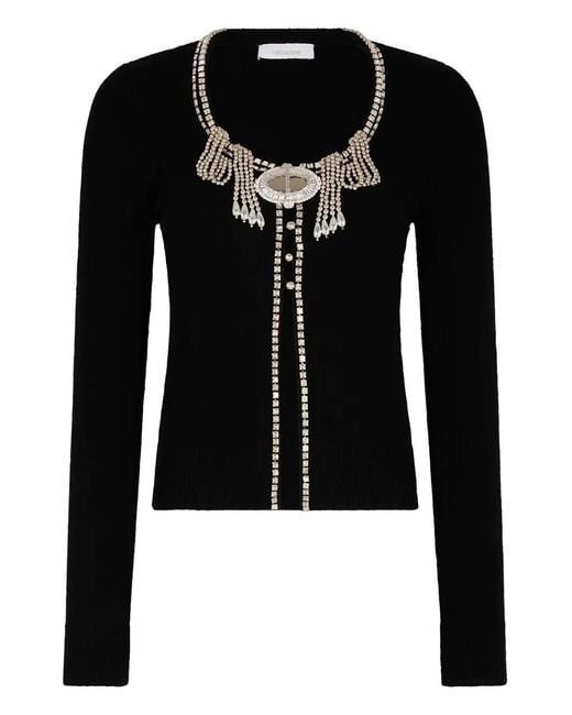 Rabanne Blue Jeweled-Embroidered Cardigan