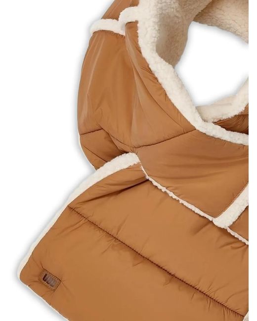 Ugg Brown Fluff Reversible Quilted Scarf