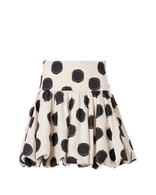 Akris White Minijupe À Pois Et Ourlet Bouffant