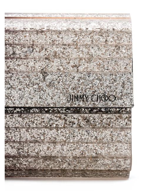Jimmy Choo Multicolor Metallic Effect Dégradé Glittered Plexi Sweetie Clutch Bags