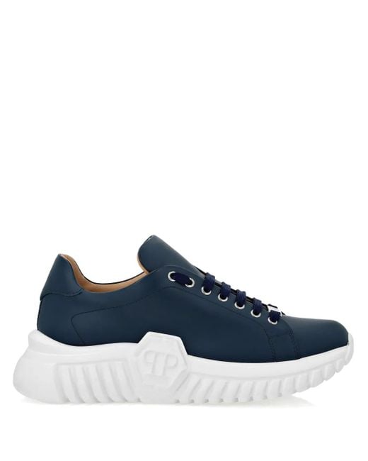 Philipp Plein Blue Supersonic Leather Sneakers