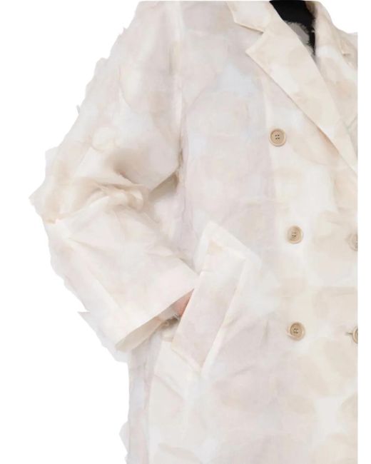Max Mara White Mxsmito Double-Breasted Coat