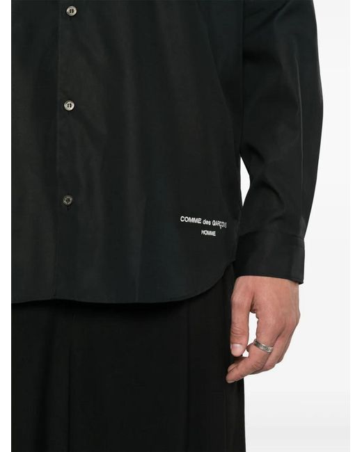 Comme des Garçons Black Embroidered-Logo Cotton Shirt for men