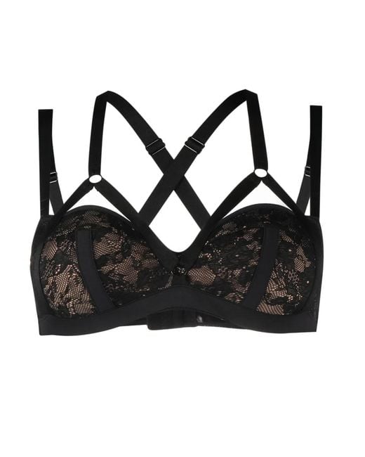 Marlies Dekkers Black Taboo Floral-Lace Balcony Bra
