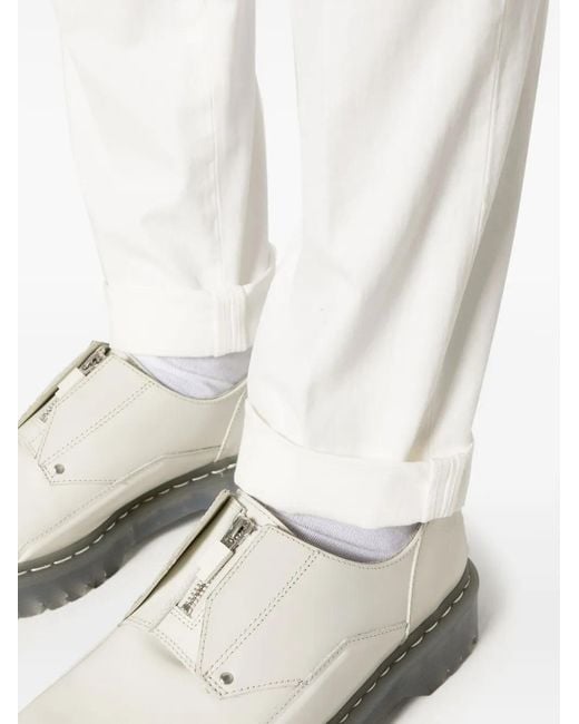 Dondup White Tapered Cotton Blend Chinos for men