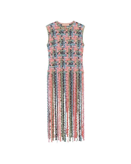 Ulla Johnson White Alexis Fringe-Trimmed Knit Maxi Dress