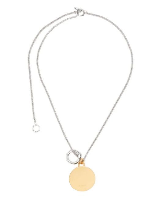 Jil Sander Metallic Halskette Mit Medaillon-Anhänger