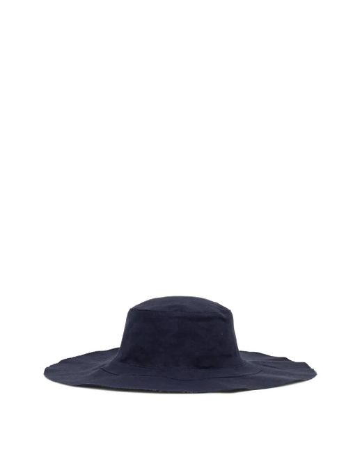 Vilebrequin Blue Frayed-Edge Wide-Brim Hat