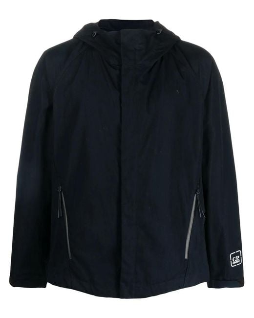 C P Company Blue Hooded Jacket Clothing for men