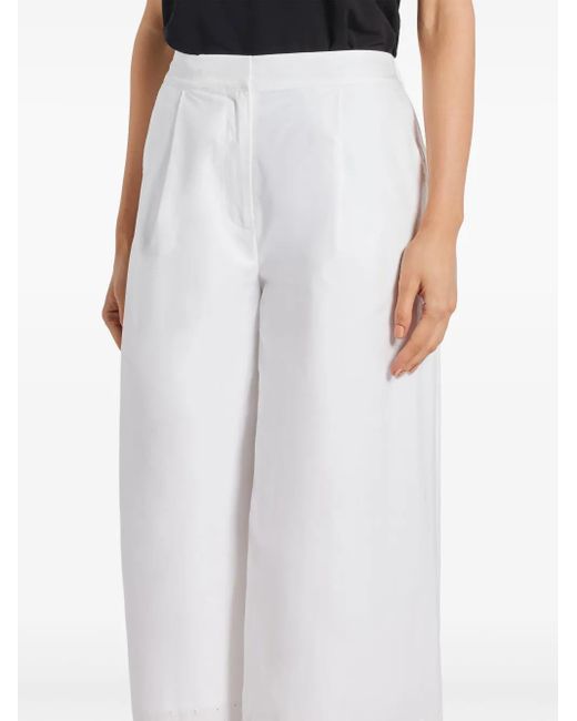 Karl Lagerfeld White Embroidered Trousers