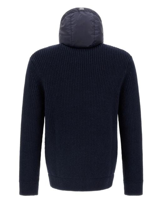 Herno Ribgebreid Wollen Jack in het Blue voor heren