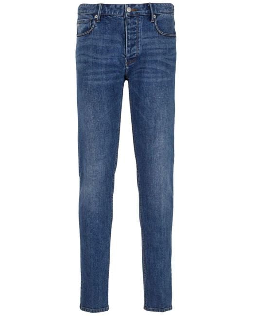 Emporio Armani Tief sitzende J75 Slim-Fit-Jeans in Blue für Herren
