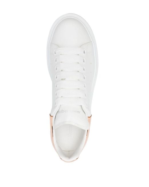 Alexander McQueen Oversized Leren Sneakers in het White