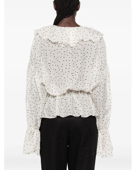 ViCOLO Blouse Met Stippen in het White