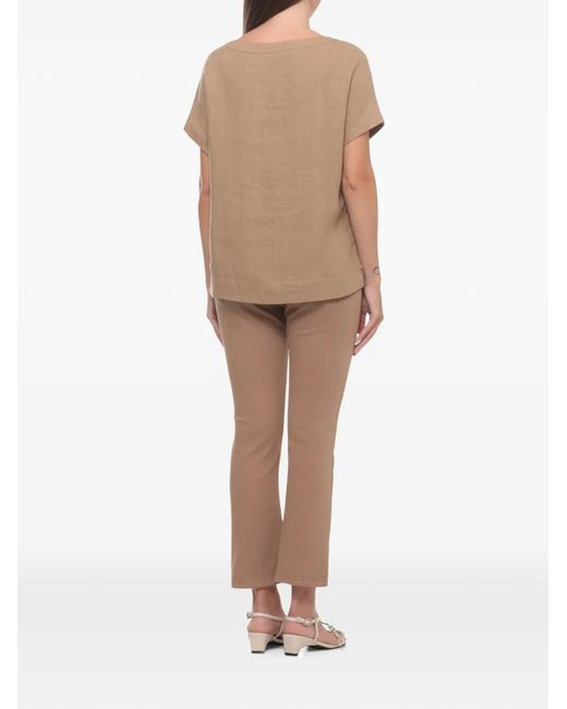 Emme Natural Linen Short-Sleeve Blouse