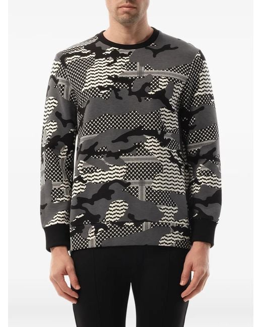 Neil Barrett Gray Camouflage-Print Sweatshirt for men