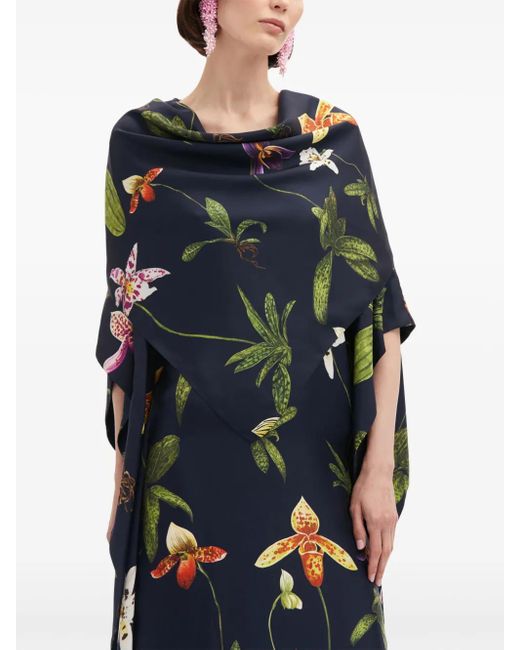Oscar de la Renta Orchid シルク カフタン Green