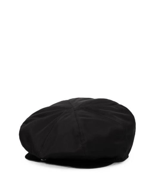 Moschino Black Logo-Patch Beret for men