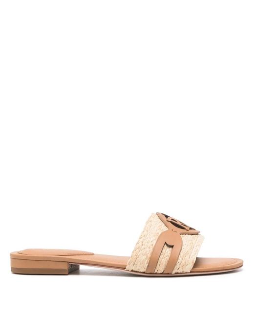 Ralph Lauren Natural Alegra Leather Slides