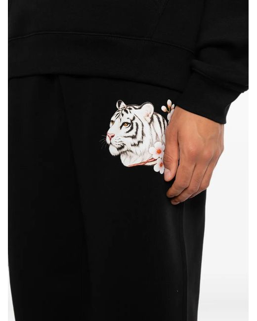 Melt Black Tiger-Patch Track Pants for men