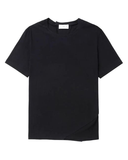 Post Archive Faction PAF Black Round-Neck Cotton T-Shirt for men